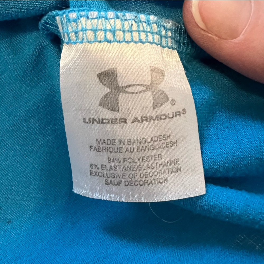 Under Armour Women's Aqua Blue Logo Tee Size Small - Picture 6 of 8